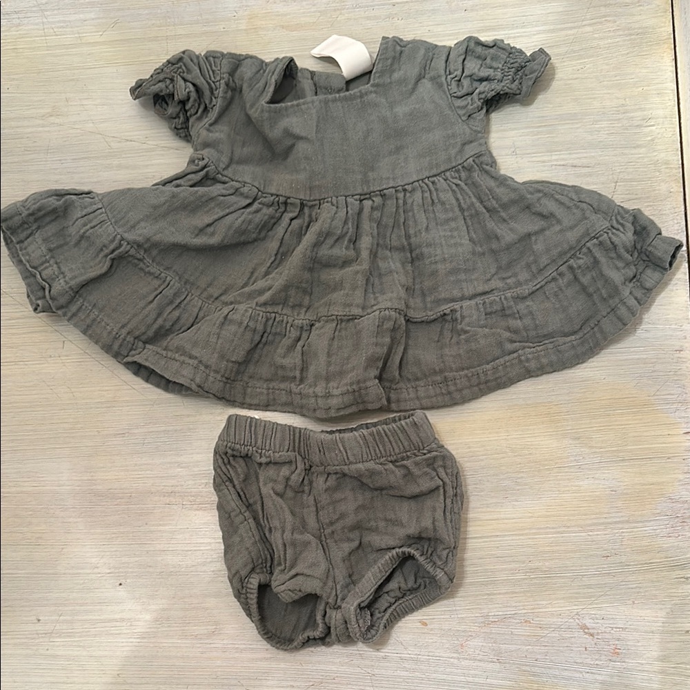 H&M Green Dress and Bloomers Set